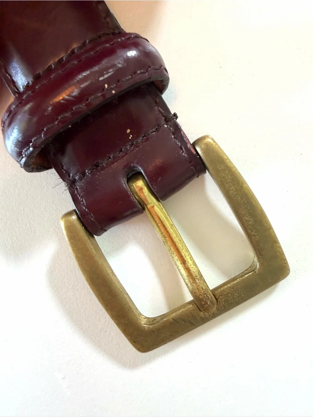 Vintage Coach Leather Belt Burgundy Oxblood Brass Buckle Size 36